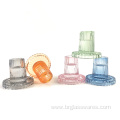 Colored Glass Taper Candle Holder With ribbed Design